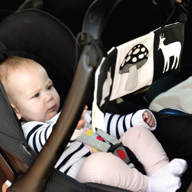 Sensory Hanging Pram Toy - Woodland