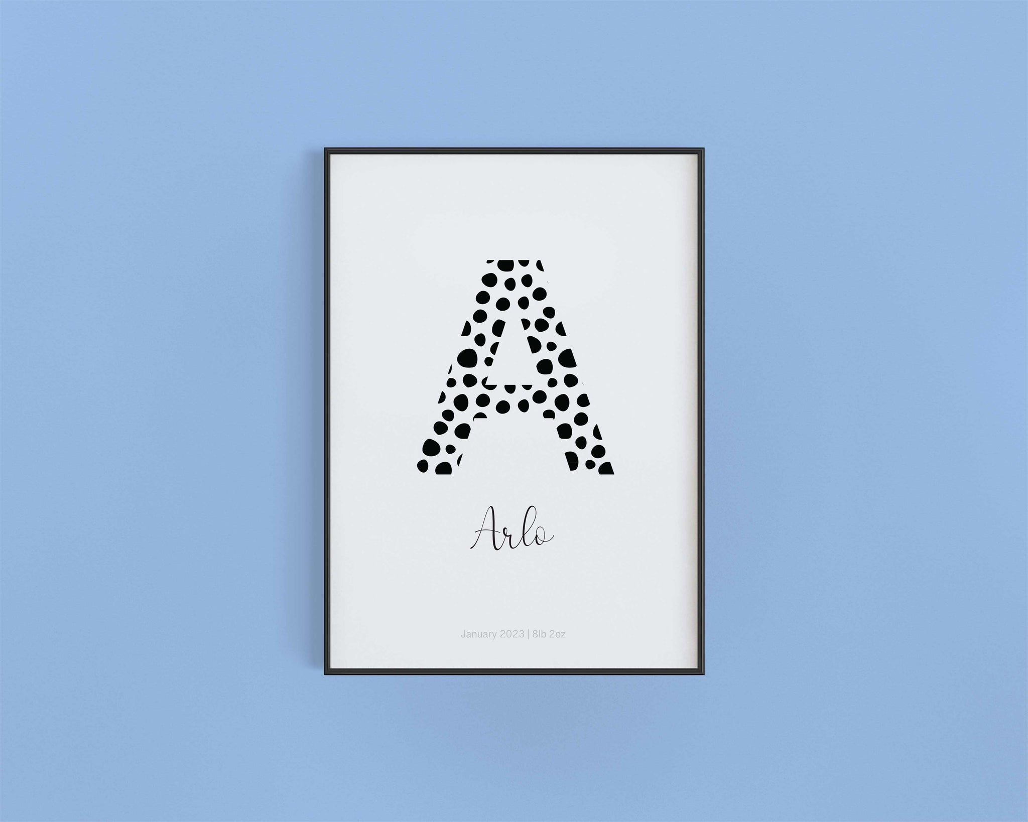 Dalmatian Initial & Name Nursery Print