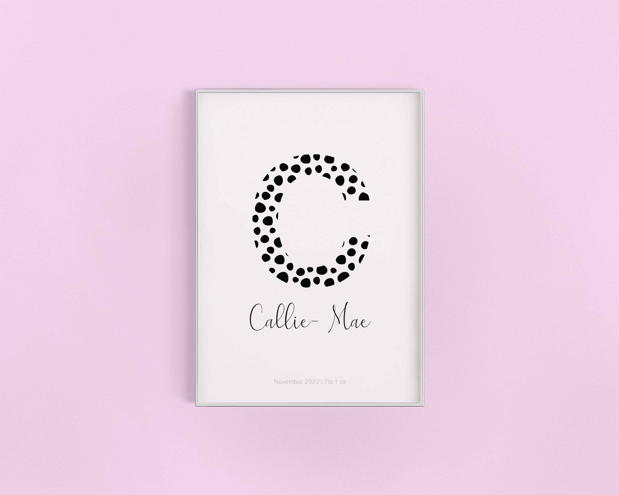 Dalmatian Initial & Name Nursery Print
