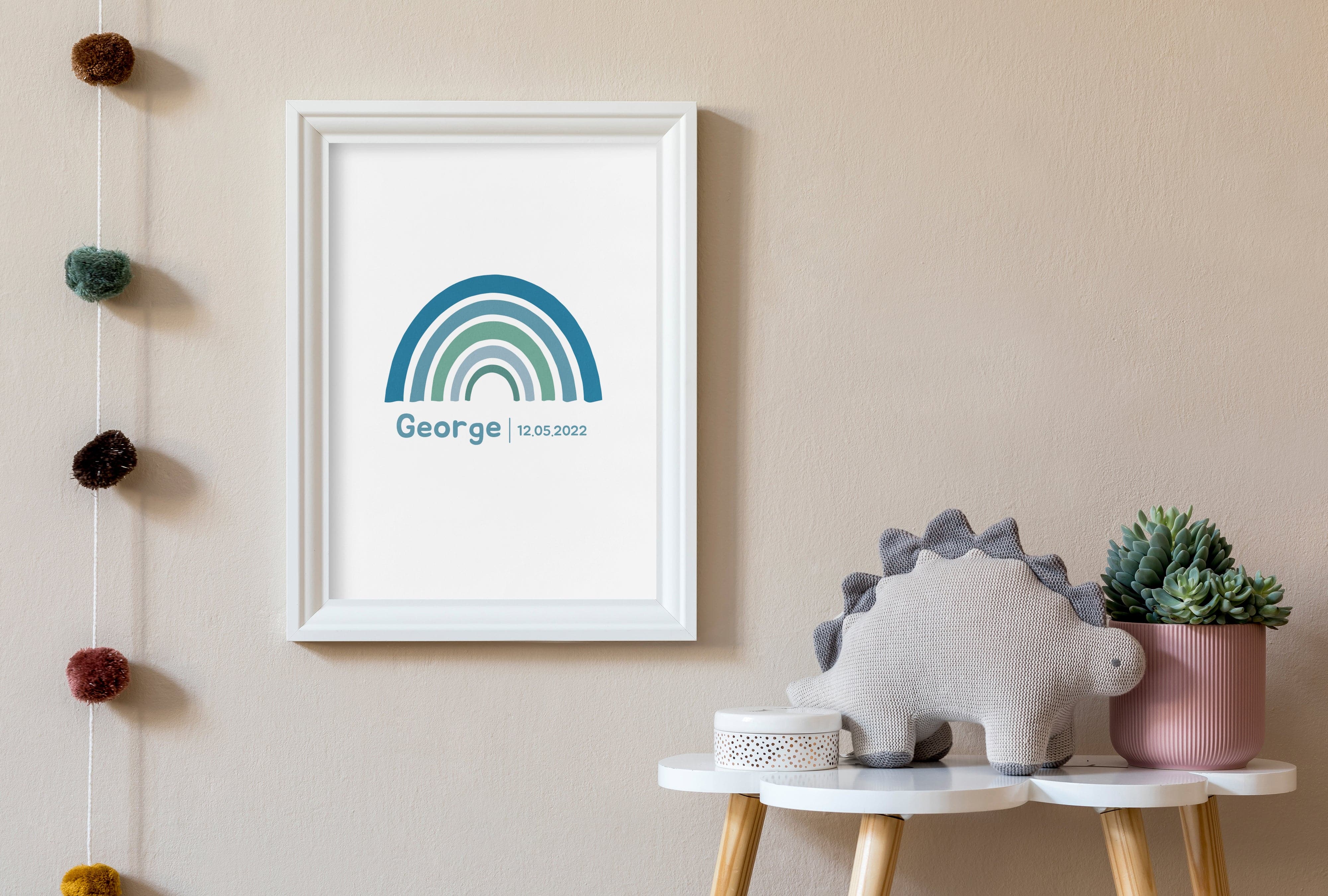 Personalised Rainbow Nursery Print & Decor